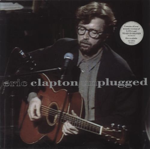 Eric Clapton Unplugged + Hype Sticker vinyl LP album (LP record) UK CLPLPUN48855