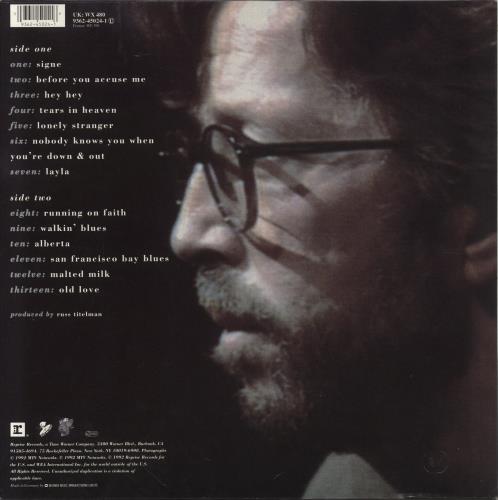Eric Clapton Unplugged + Hype Sticker vinyl LP album (LP record) UK CLPLPUN48855