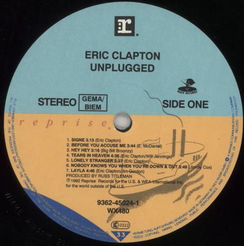 Eric Clapton Unplugged - 180gm vinyl LP album (LP record) German CLPLPUN851868