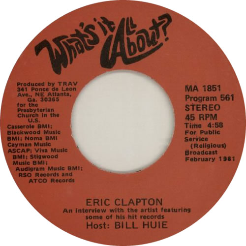 Eric Clapton What's It All About? - Interview 7" vinyl single (7 inch record / 45) US CLP07WH96668