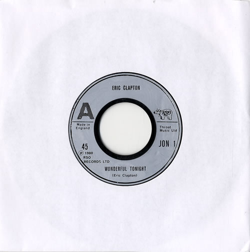 Eric Clapton Wonderful Tonight 7" vinyl single (7 inch record / 45) UK CLP07WO554412