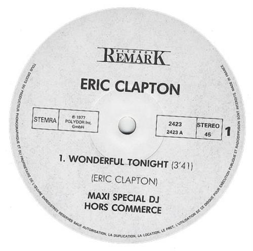 Eric Clapton Wonderful Tonight 12" vinyl single (12 inch record / Maxi-single) French CLP12WO97296