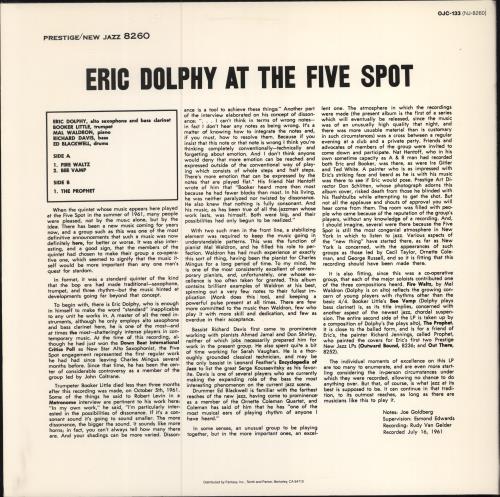 Eric Dolphy At The Five Spot Volumes 1 & 2 2-LP vinyl record set (Double LP Album) US EDP2LAT780508