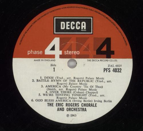 Eric Rogers America Sings vinyl LP album (LP record) UK IYRLPAM714470