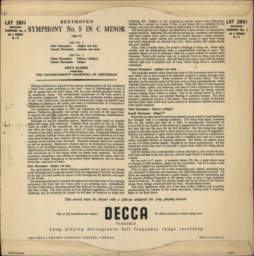 Erich Kleiber Beethoven: Symphony No. 5 In C Minor Op. 67 vinyl LP album (LP record) UK 2Y3LPBE763508