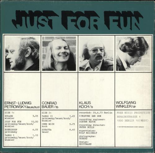 Ernst-Ludwig Petrowsky Just For Fun vinyl LP album (LP record) German Q52LPJU708356