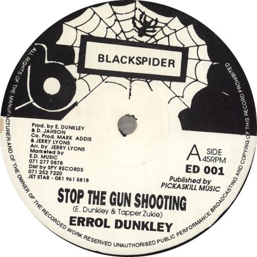 Errol Dunkley Stop The Gun Shooting 12" vinyl single (12 inch record / Maxi-single) UK DU712ST711278