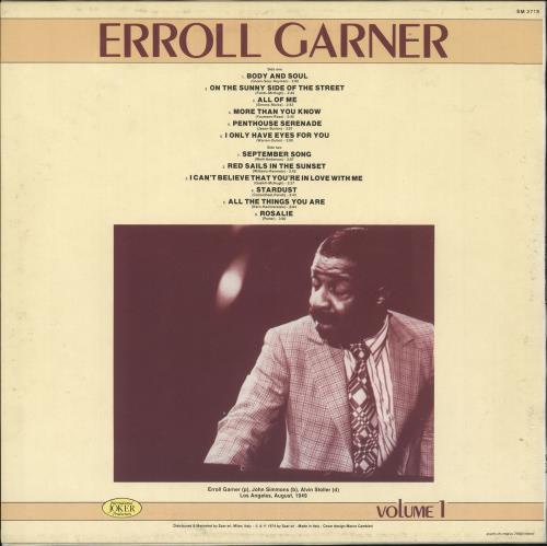 Erroll Garner Erroll Garner Volume 1 vinyl LP album (LP record) Italian EA7LPER723571