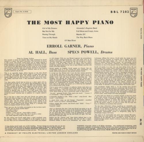 Erroll Garner The Most Happy Piano vinyl LP album (LP record) UK EA7LPTH582261