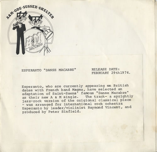 Esperanto Danse Macabre - P/S 7" vinyl single (7 inch record / 45) UK ES907DA474490