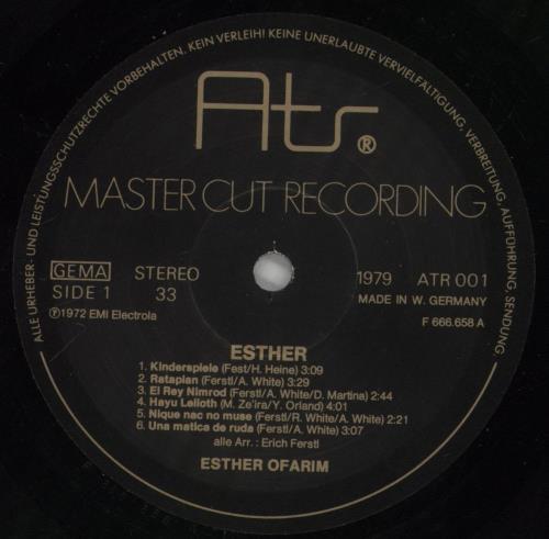 Esther Ofarim Esther - Mastercut Recording vinyl LP album (LP record) German ES6LPES861231