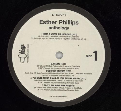Esther Phillips Anthology 2-LP vinyl record set (Double LP Album) UK EPI2LAN866703