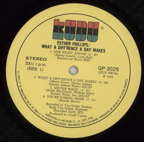 Esther Phillips What A Diff'rence A Day Makes vinyl LP album (LP record) Japanese EPILPWH884277