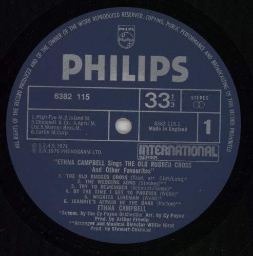 Ethna Campbell Ethna Campbell Sings The Old Rugged Cross And Other Favourites vinyl LP album (LP record) UK 8ECLPET864564