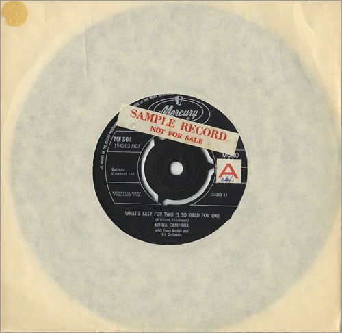 Ethna Campbell What's Easy For Two Is Hard For One - Sample 7" vinyl single (7 inch record / 45) UK 8EC07WH467974