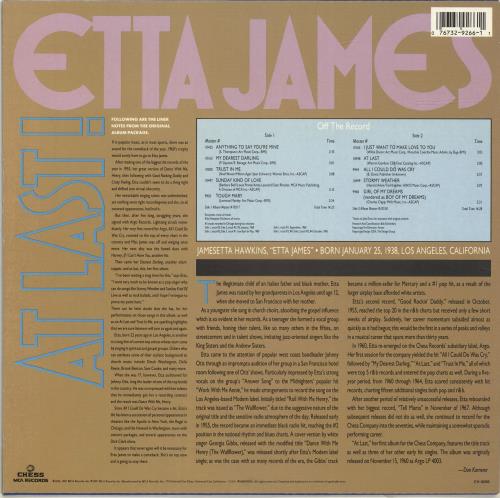 Etta James At Last! vinyl LP album (LP record) US ETTLPAT693881