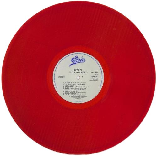 Europe Out Of This World - Red Vinyl vinyl LP album (LP record) UK ERPLPOU640320