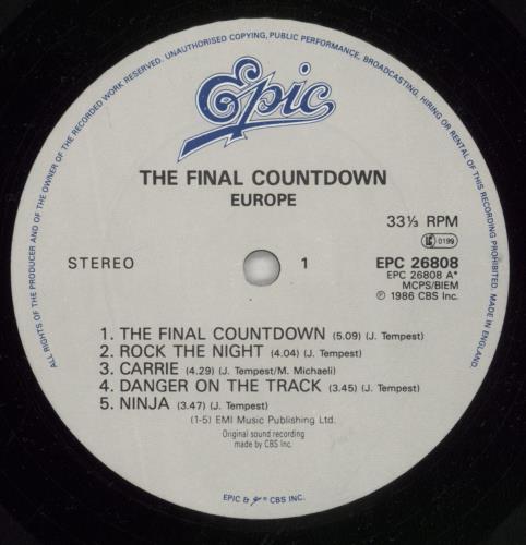 Europe The Final Countdown - Sticker Sleeve vinyl LP album (LP record) UK ERPLPTH878815