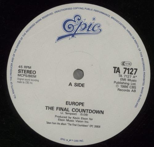 Europe The Final Countdown 12" vinyl single (12 inch record / Maxi-single) UK ERP12TH405174