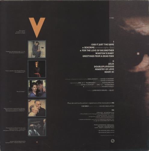 Eurythmics 1984 (For The Love Of Big Brother) vinyl LP album (LP record) UK EURLPFO289338