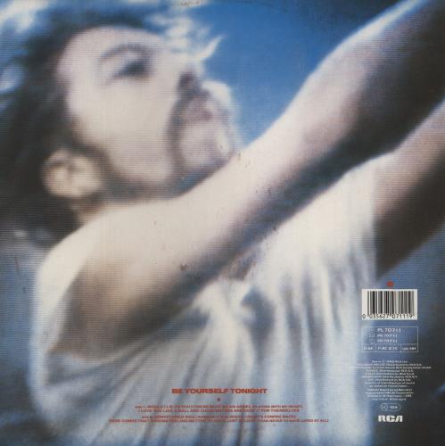 Eurythmics Be Yourself Tonight - Hype-sticker vinyl LP album (LP record) German EURLPBE238591
