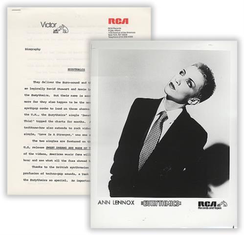 Eurythmics Biography media press pack US EURPPBI141548