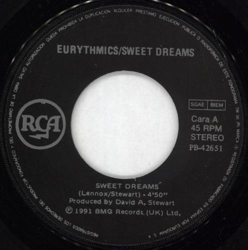 Eurythmics Dulces Sue�os 7" vinyl single (7 inch record / 45) Spanish EUR07DU727412
