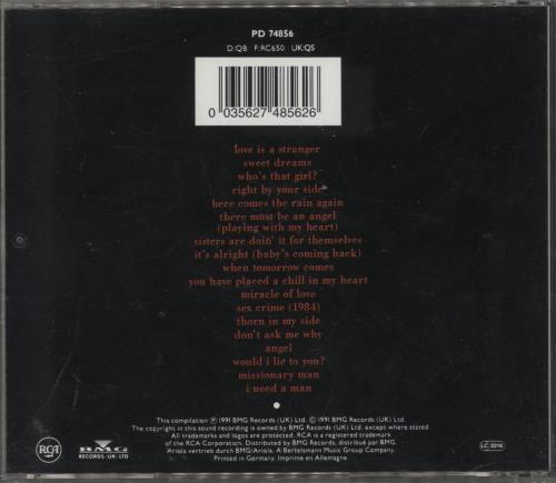 Eurythmics Greatest Hits CD album (CDLP) UK EURCDGR252795