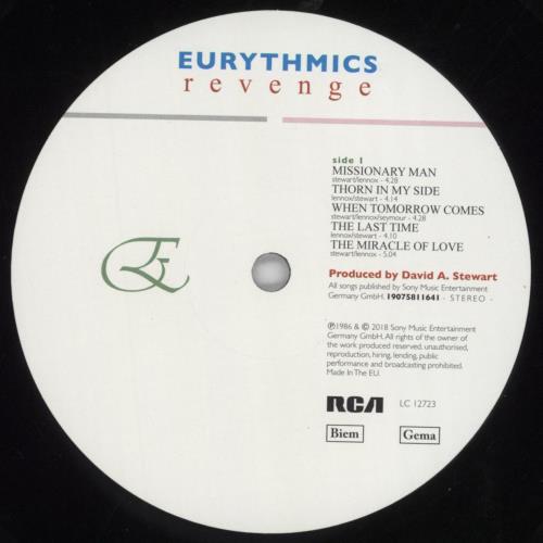 Eurythmics Revenge - 180gm Vinyl vinyl LP album (LP record) UK EURLPRE817735