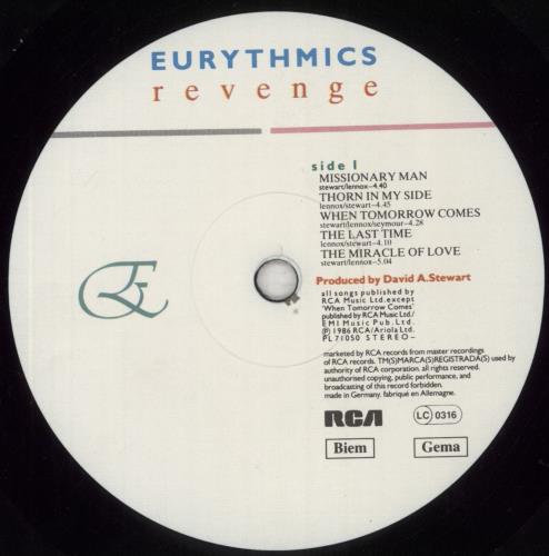 Eurythmics Revenge vinyl LP album (LP record) UK EURLPRE190460