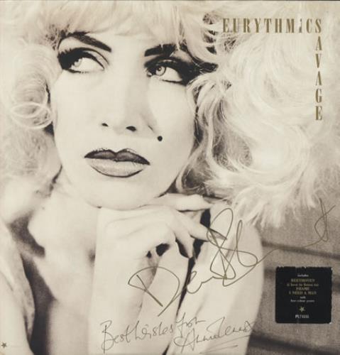 Eurythmics Savage - Autographed vinyl LP album (LP record) UK EURLPSA344609