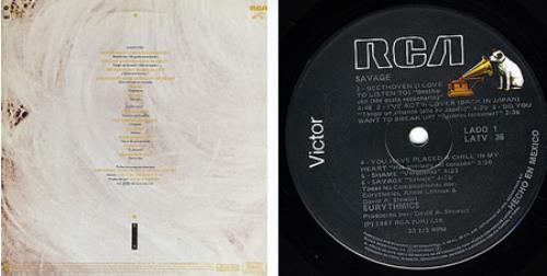 Eurythmics Savage vinyl LP album (LP record) Mexican EURLPSA254241