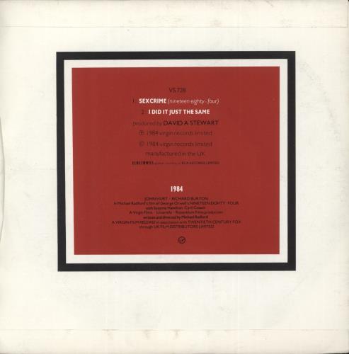 Eurythmics Sexcrime 7" vinyl single (7 inch record / 45) UK EUR07SE111364