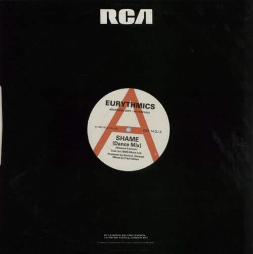Eurythmics Shame 12" vinyl single (12 inch record / Maxi-single) UK EUR12SH43167