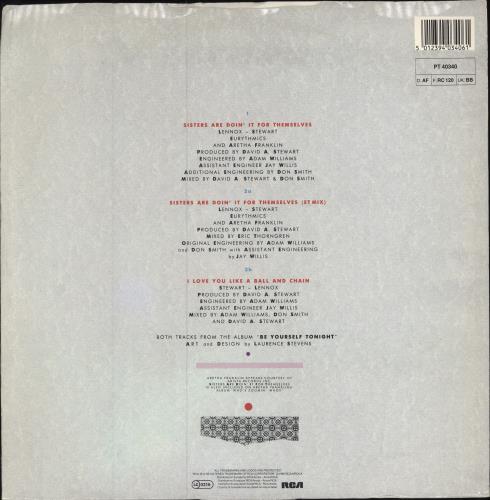 Eurythmics Sisters Are Doin' It - Typist Picture Sleeve 12" vinyl single (12 inch record / Maxi-single) UK EUR12SI781843