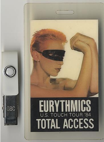 Eurythmics U.S. Touch Tour '84 tour pass US EURTPUS388582