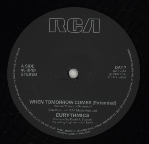 Eurythmics When Tomorrow Comes 12" vinyl single (12 inch record / Maxi-single) UK EUR12WH45946