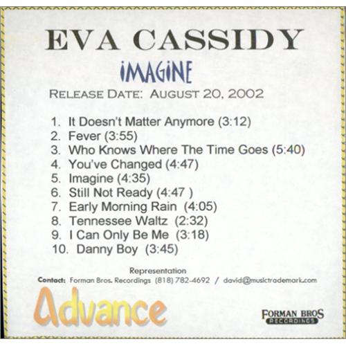 Eva Cassidy Imagine CD-R acetate US E.CCRIM416773