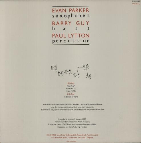 Evan Parker Tracks vinyl LP album (LP record) UK EPALPTR886982