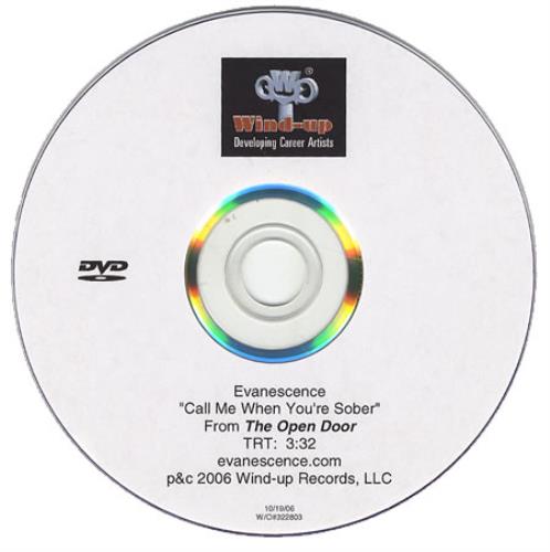 Evanescence Call Me When You're Sober promo DVD-R US ESCDRCA387734