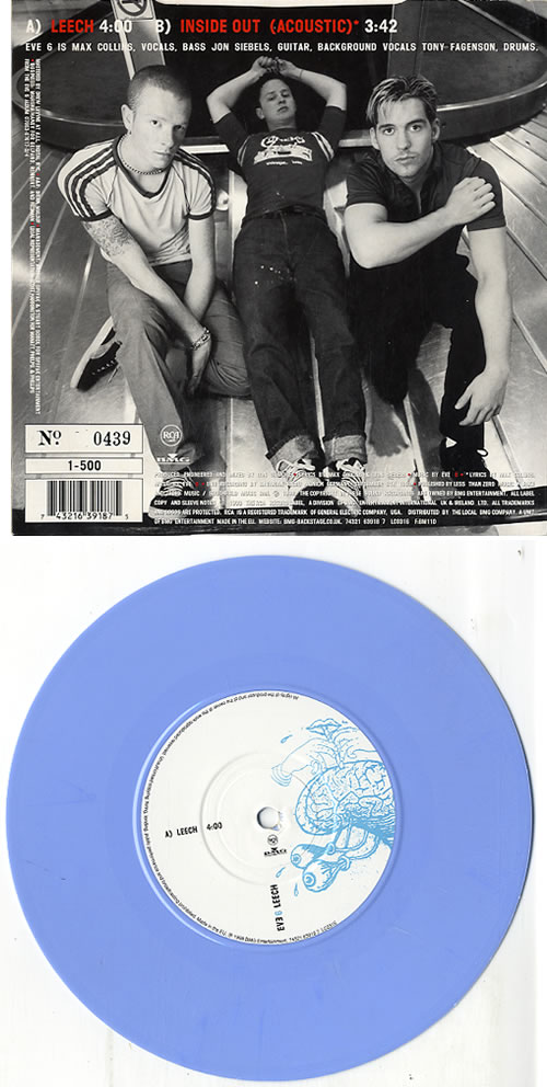 Eve 6 Leech - Blue Vinyl 7" vinyl single (7 inch record / 45) UK E6B07LE609096