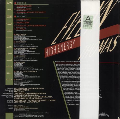 Evelyn Thomas High Energy vinyl LP album (LP record) Japanese EVLLPHI555840