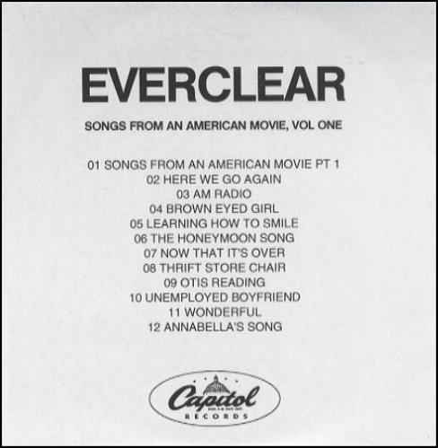 Everclear Songs From An American Movie Vol One CD-R acetate UK EVCCRSO164420