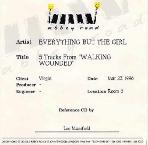 Everything But The Girl 5 Tracks From Walking Wounded CD-R acetate UK EVECRTR108422