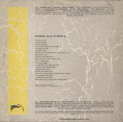 Everything But The Girl When All's Well 12" vinyl single (12 inch record / Maxi-single) UK EVE12WH56255