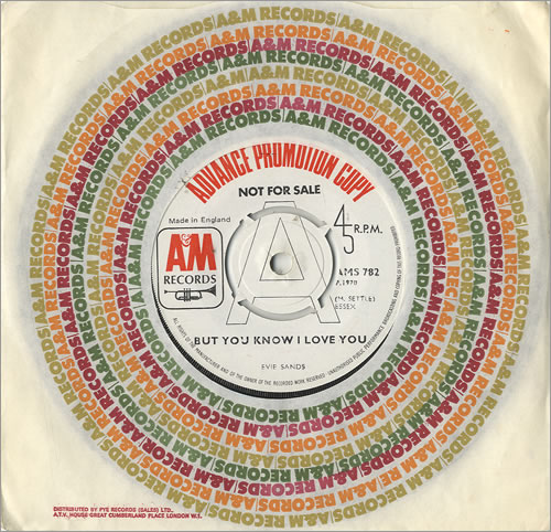 Evie Sands But You Know I Love You 7" vinyl single (7 inch record / 45) UK EV507BU484589