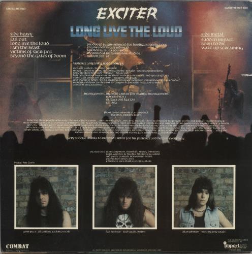 Exciter Long Live The Loud + Insert vinyl LP album (LP record) US EX0LPLO879260