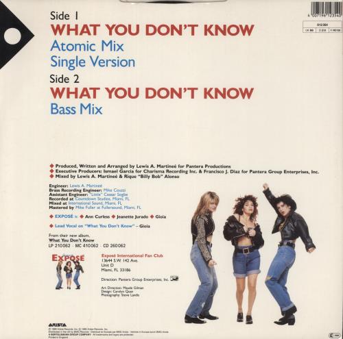 Expose What You Don't Know 12" vinyl single (12 inch record / Maxi-single) UK EXP12WH84969