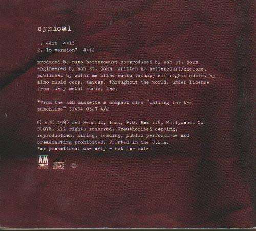 Extreme Cynical CD single (CD5 / 5") US EXTC5CY45992