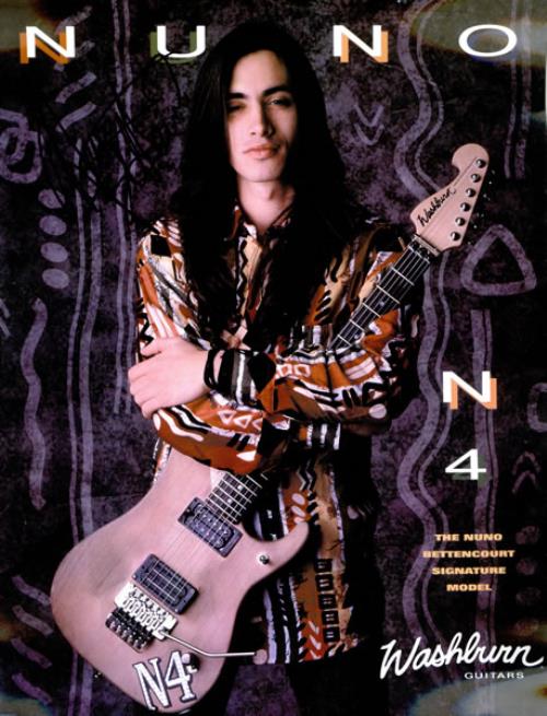 Extreme Nuno Bettencourt Washburn Guitars Signed Poster US poster